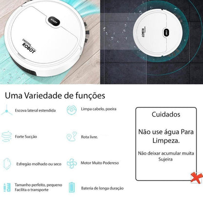 Robô Aspirador Inteligente Automático Com Vassoura e Pano